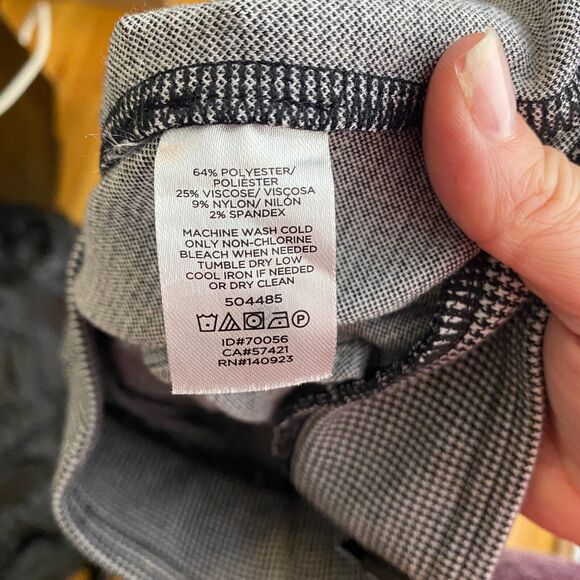 Loft Black White Gray Houndstooth Ankle Button Skinny Stretch Pant Jeggings XXS - Picture 7 of 11